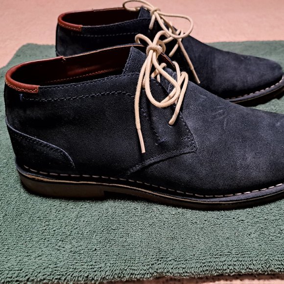 Reaction By Kenneth Cole Blue Suede Ankle Boots - Picture 3 of 3